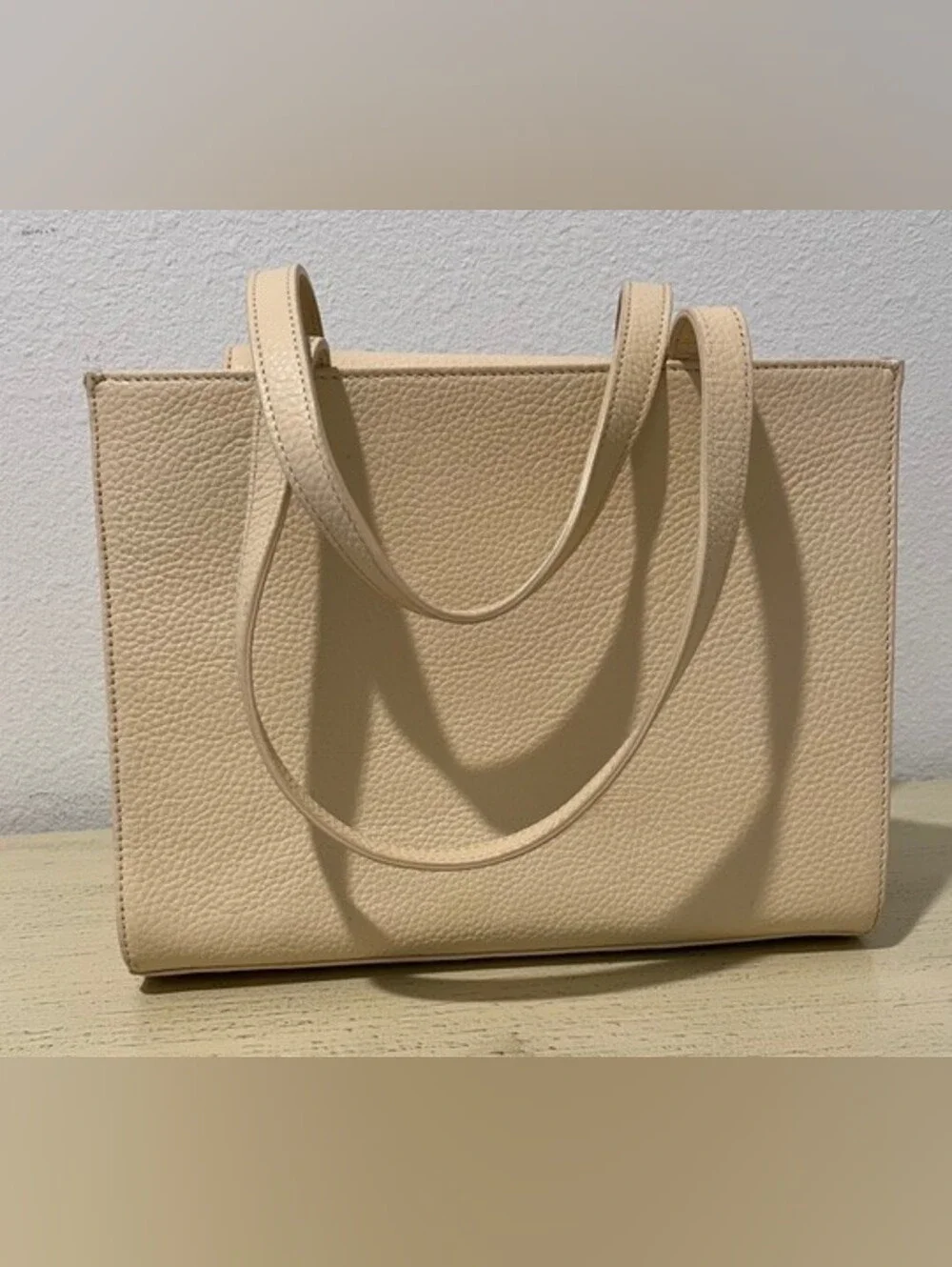 Dooney & Bourke Janine Front Pocket Satchel In Ivory/Cream Pebbled‎ Leather NWT